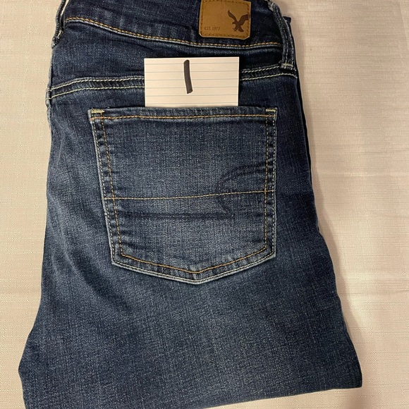 American Eagle Outfitters Dark Blue Straight Leg Jeans - Picture 3 of 6